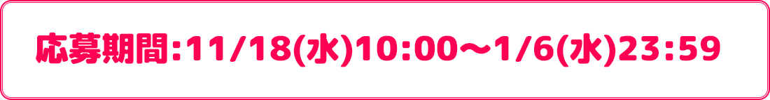 応募期間:11/18(水)10:00〜1/6(水)23:59