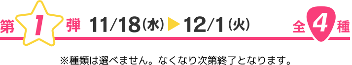 第1弾 11/18(水) 〜12/1（火）